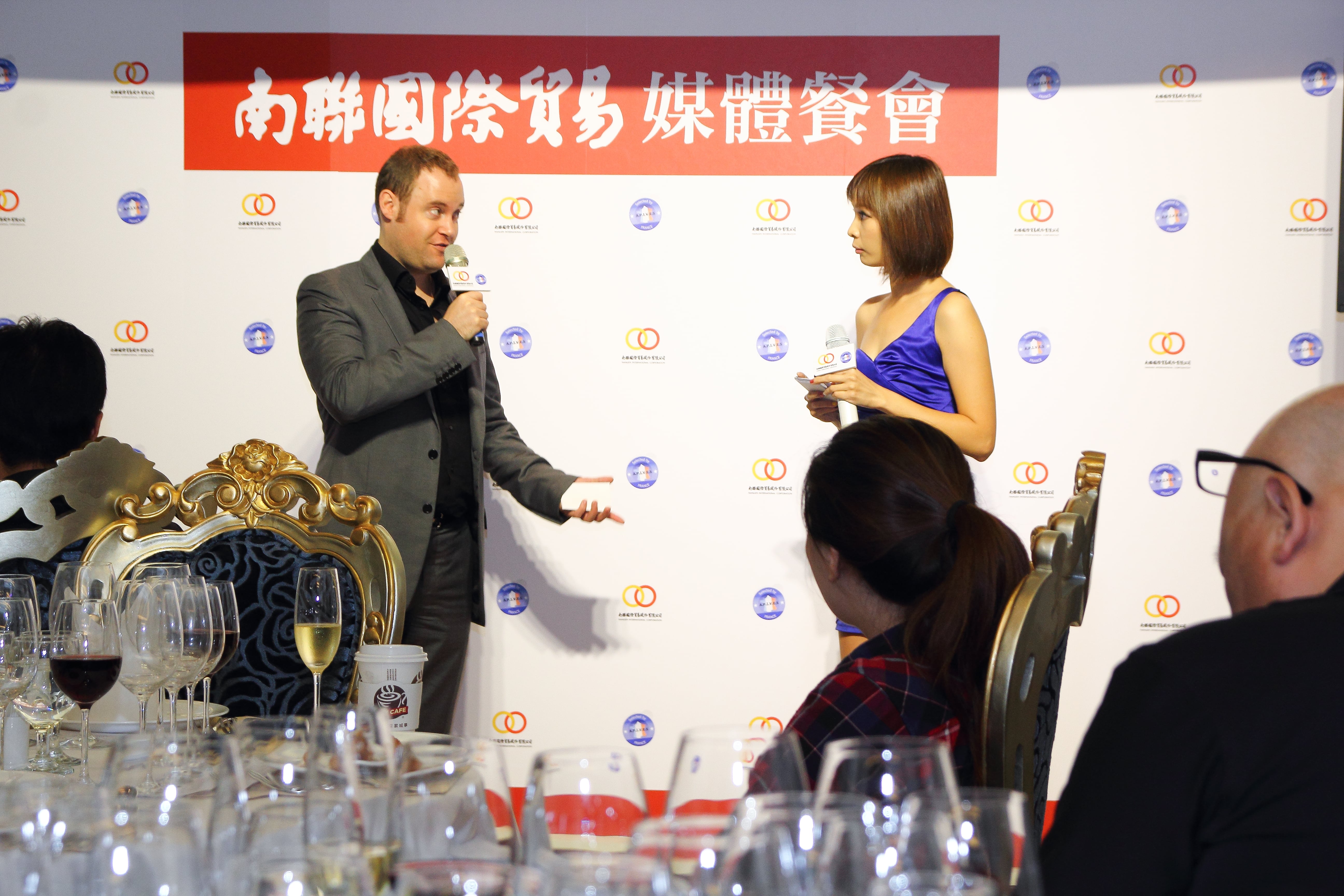 Alexandre Petit at the press conference for a 7-Eleven launch in Taipei